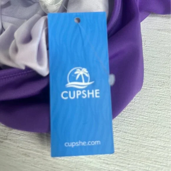 Cupshe One Shoulder One Piece Colorblock Swimsuit Small Purple New - Picture 9 of 10